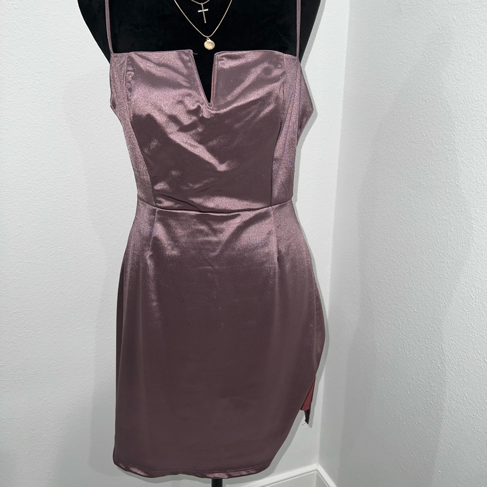 Womens sexy lavender slit dress